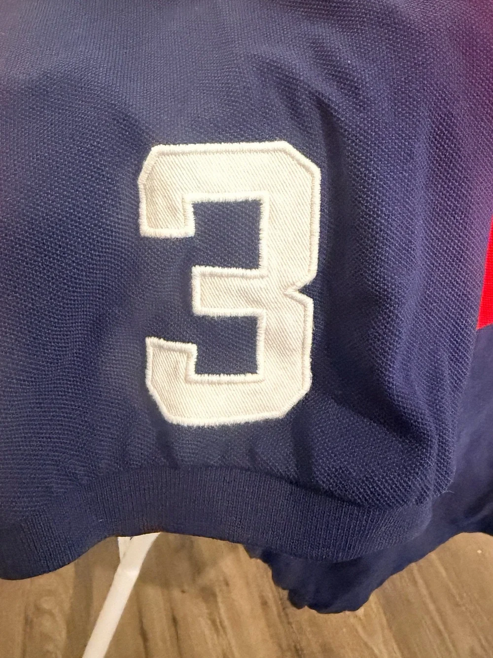 Ralph Lauren Polo Navy and Red Colorblock Rugby Shirt